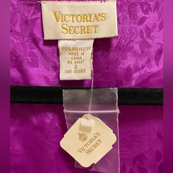 Vintage Victoria's Secret Gold Label Purple Button Front Sleep Shirt Size S NEW - Picture 4 of 10